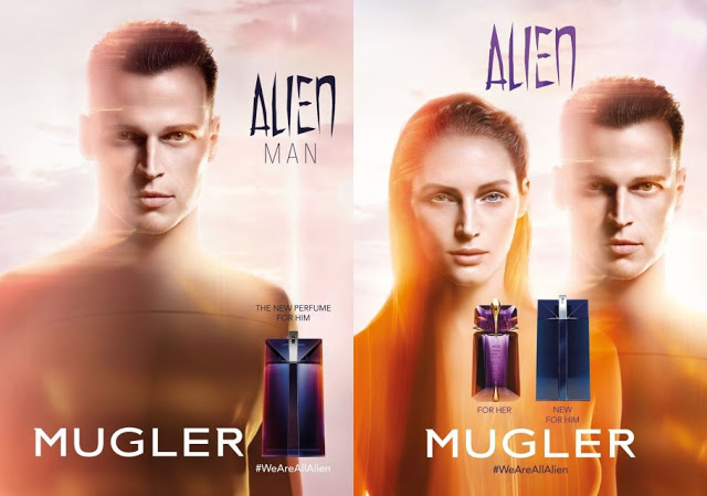 Lars Burmeister i Vivien Solari w kampanii Mugler Alien