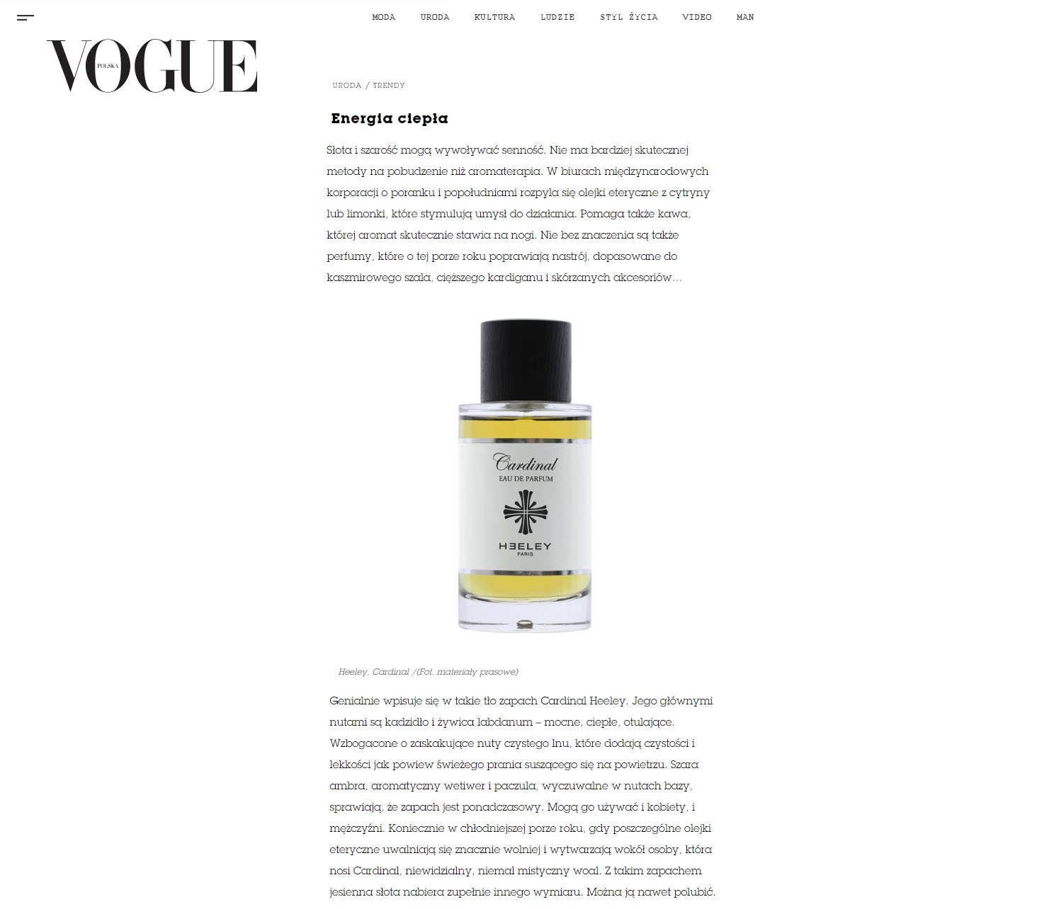 Heeley Cardinal w Vogue Polska Heeley Cardinal w Vogue Polska